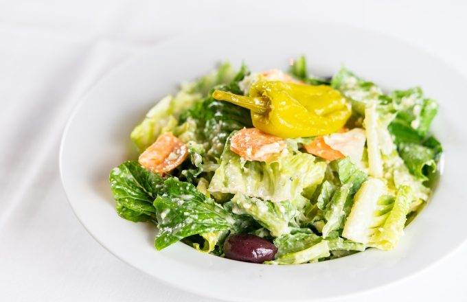Caesar salad with romaine parmesan and croutons at Carrabba's on Kirby