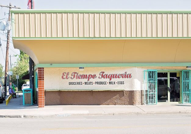 Exterior of El Tiempo Taqueria on Washington Avenue in Houston