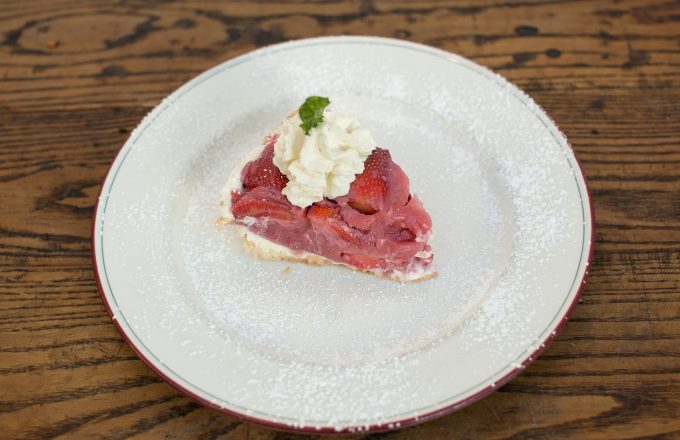 Cheesecake dessert at Laurenzo's restaurant in Houston