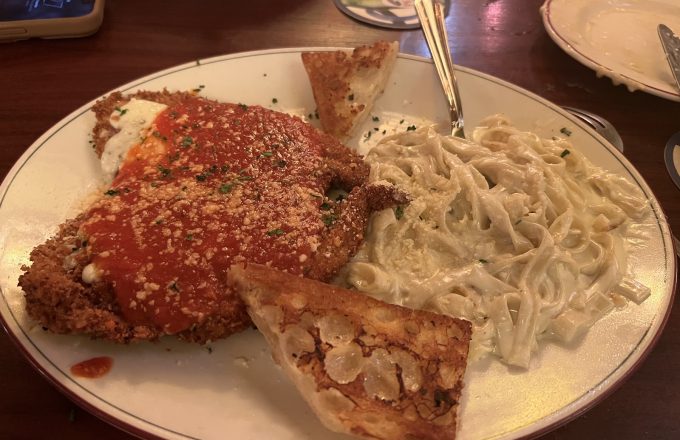 Chicken parmesan at Laurenzo's restaurant in Houston