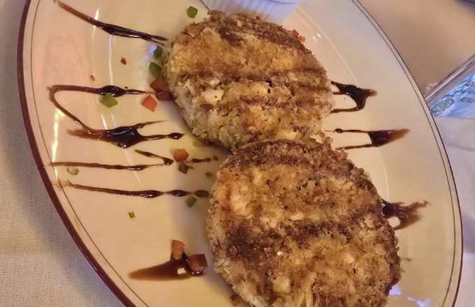 Crab cake appetizer at Laurenzo's restaurant in Houston