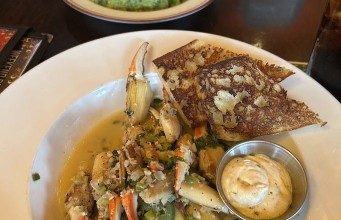 Shrimp and grits at Laurenzo's restaurant in Houston