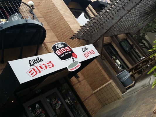Little Bigs exterior signage on Montrose Boulevard