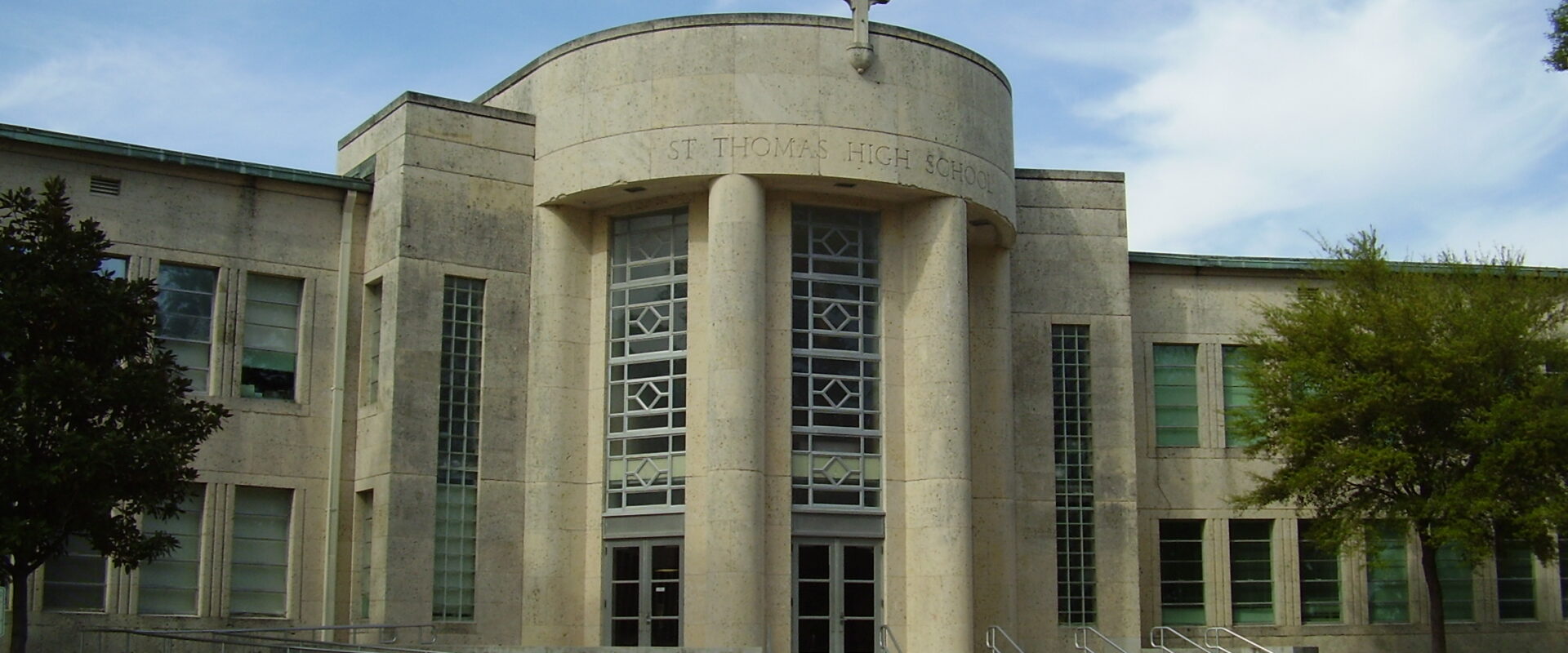 The St. Thomas High School campus on Memorial Drive — home of the Eagles and, for nearly two decades, the tray-sliding, Jell-O-slinging empire known as Greer's Grease-ateria.