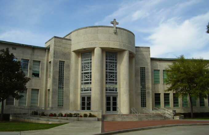 The St. Thomas High School campus on Memorial Drive — home of the Eagles and, for nearly two decades, the tray-sliding, Jell-O-slinging empire known as Greer's Grease-ateria.